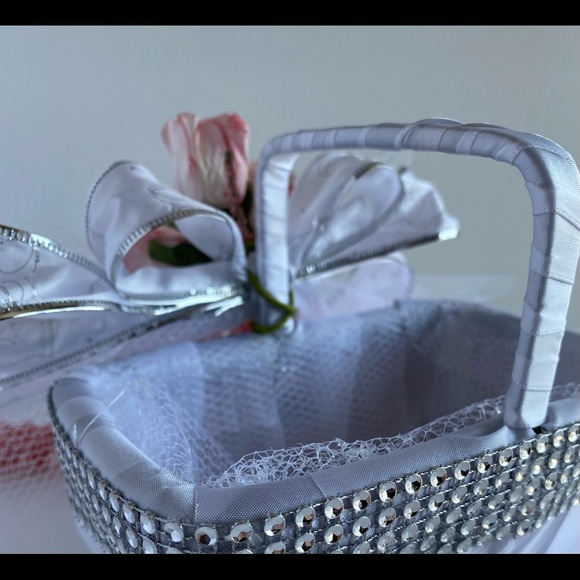 Handmade Coral Pink Flower Girl Basket - Picture 4 of 14